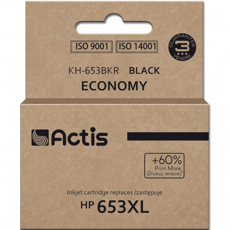 Actis KH-653BKR tindikassett (asendus HP 653XL 3YM75AE; premium; 20ml; 575 lehte; must)