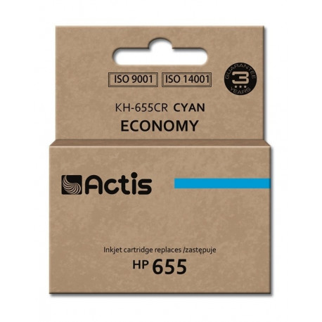 Actis KH-655CR tindikassett (asendus HP 655 CZ110AE; standard; 12 ml; tsüaan)