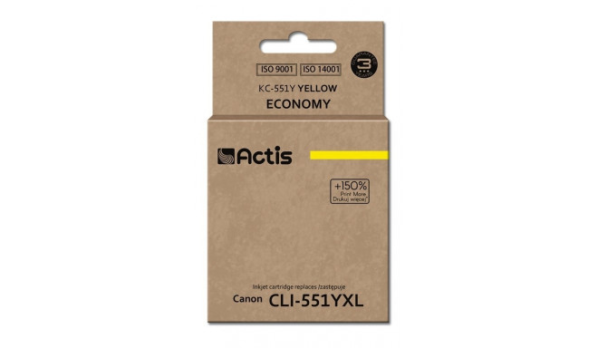 Actis KC-551Y tint (asendus Canon CLI-551Y; standard; 12 ml; kollane)