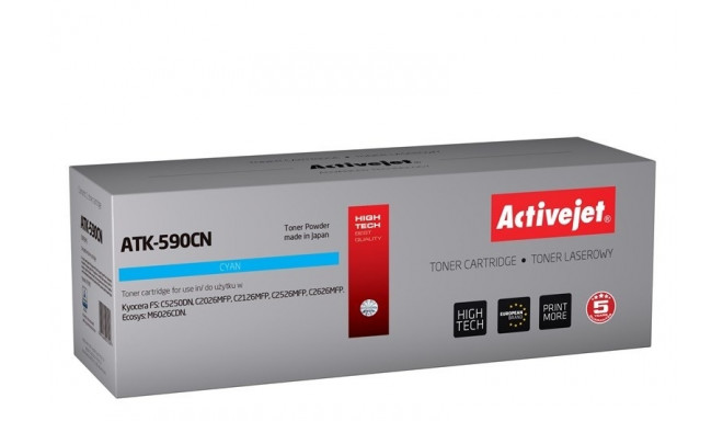 Activejet ATK-590CN tooneri kassett (asendus Kyocera TK-590C; Supreme; 5000 lehte; tsüaan)