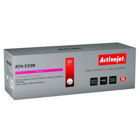 Activejet toonerkassett ATH-533N asendus HP 304A CC533A Canon CRG-718M Supreme 2900pages, magenta