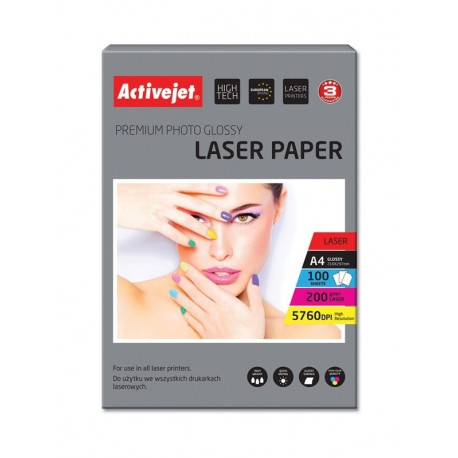 Activejet AP4-200G100L fotopaber laserprinteritele A4 100 tk