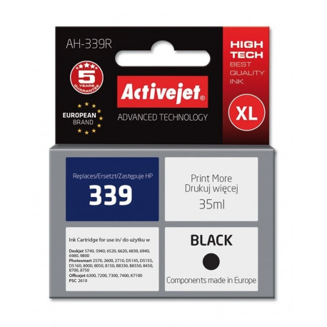Activejet AH-339R tindikassett (asendus HP 339 C8767EE; premium; 35 ml; must)