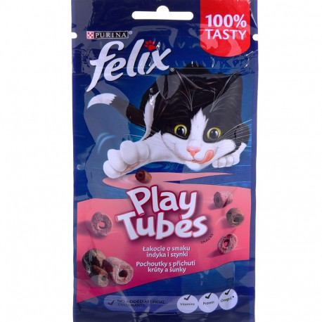 FELIX Play Tubes kalkuni- ja singimaitseline kuiv kassitoit 50 g