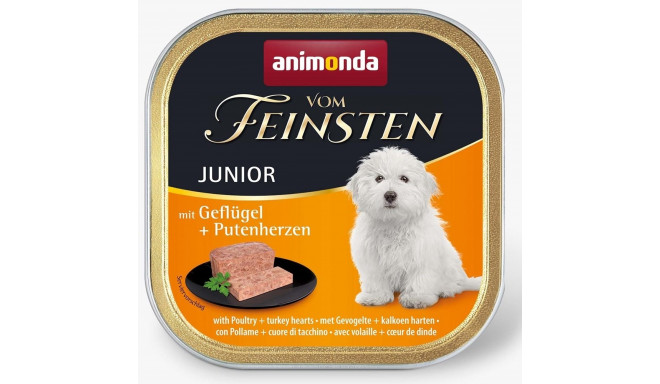ANIMONDA Vom Feinsten Junior linnuliha ja kalkunisüda märg koeratoit 150g