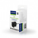 EnerGenie EG-MC-008 universaalne AC-DC adapter, 12 W, must