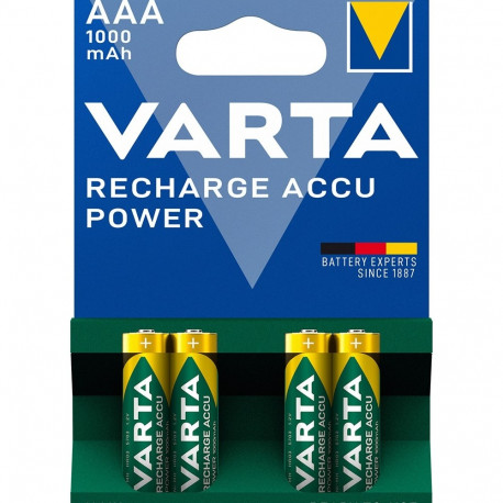 VARTA HR03 AAA Recharge Accu Power 1000 mAh 05703 laetavad patareid 4 tk roheline, kollane