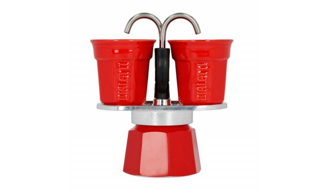 Bialetti Mini Express coffee machine red 2tz + 2 cups