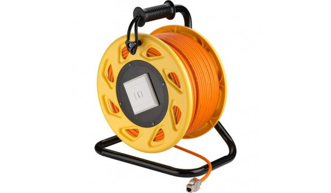 Goobay Portable RJ45 Network Cable Reel Extension, orange, 90m