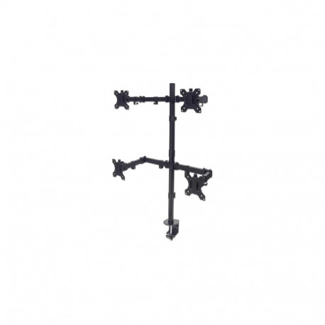 Manhattan Quad Desk Mount for TV & Monitors, For screens 10" to 27", Stand or Clamp As