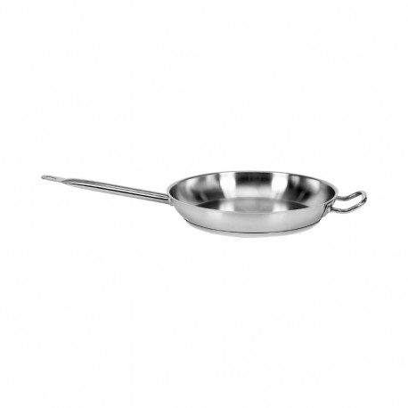 Stainless steel frying pan for cooking and frying induction and gas compatible 32cm capsule bottom Y