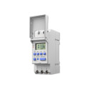 Electronic timer switch for DIN rail with batte