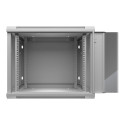 NETRACK 019-090-66-021 Netrack wall/hanging cabinet 19,9U/600 mm,glass door,grey,remov. side pan.