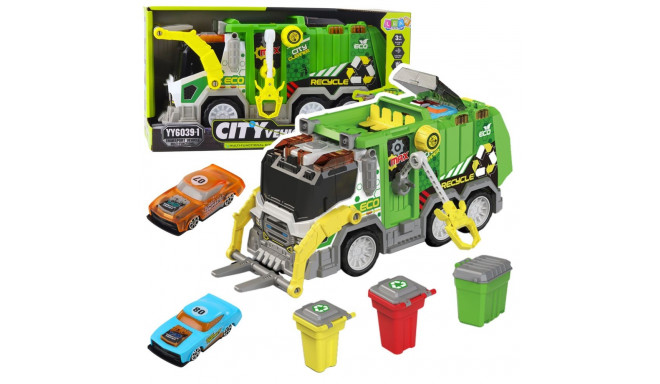 Ciężarówka Śmieciarka Miejska Pojazd Komunalny Światła Dźwięki