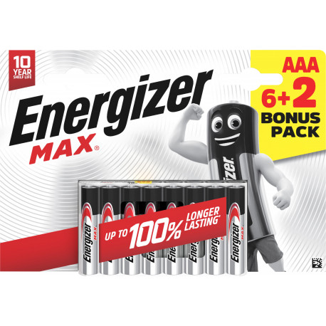 Energizer patarei Alkaline Max AAA DHP8 6+2