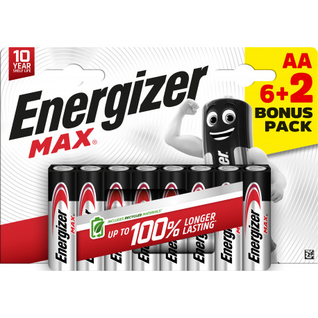 Energizer battery Alkaline Max AA DHP8 6+2