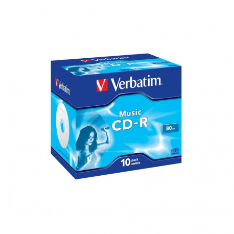 VERBATIM CD-R 80MIN MUSIC JEWEL CASE*10 43365