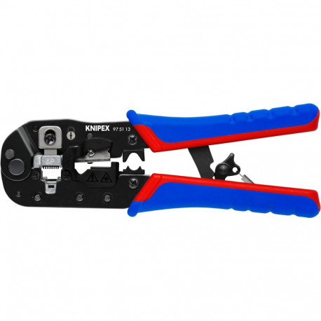Crimpzange 97 51 13 für Westernstecker (blau/rot, für RJ-45-Stecker)