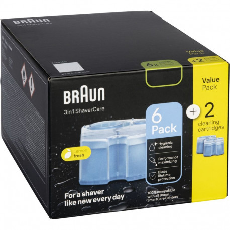 Shaver cleaning cartridge 8-pack CCR6+2 BRAUN