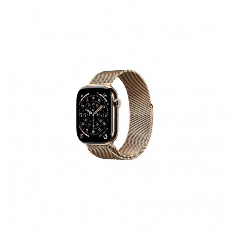 Apple Watch Series 11 GPS + Cellular 46mm Gold Titanium Case with Gold Milanese Loop - S/M