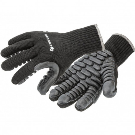 Hogert HT5K765-9, PU-kattega vibratsioonikindad, suurus 9, polüester, EN ISO 21420, EN ISO 10819, EN