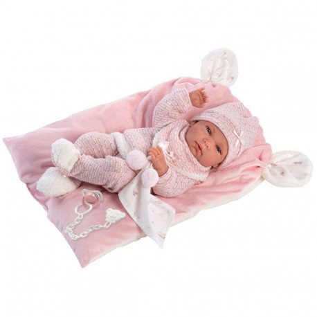 Nica 40 cm baby doll on a blanket