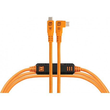 Tether Tools kaabel USB-C - USB-C TetherPro Optima 10G Right Angle 3m, oranž (CUC10RTG2B-ORG)