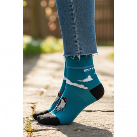 SOKISAHTEL MORE BIRDS pääsukestega sinised sõnumiga sokid 444, 446