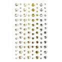 Kristallkleebis 3-6mm, 104tk/pk, kuld-hõbe