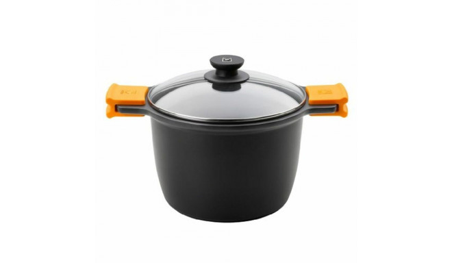 Pot with Glass Lid BRA A273907 Black Metal Aluminium Toughened aluminium Cast aluminium (1 Unit)