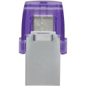 Kingston DataTraveler microDuo 3C 128 GB, USB stick (purple/transparent, USB-A 3.2 Gen 1, USB-C 3.2 