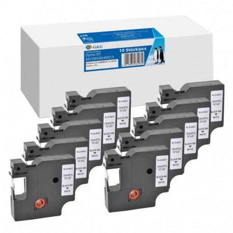 G&amp;amp;G Schriftband 10ner Set für DYMO D1/ S0720530/ 45013ß