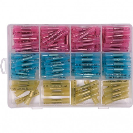 Yato YT-81461 Heat shrink butt connectors set, 200pcs, 0.5-6mm², 20-10 AWG, 80°C, waterproof, copper
