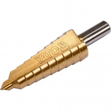 Yato step drill YT-44744, 6-20mm, HSS 4241, 10 steps, 75mm, 55mm, TiN coated, triangle shank, 4mm ma