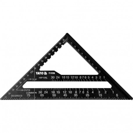 Yato YT-70786 Aluminium Alloy Set Square, 180mm, GRD, mm and inch scale, lacquered