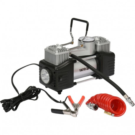 Yato YT-73462 Car compressor, 250W, 12V, 10bar, 60l/min, 5m hose, LED light, manometer