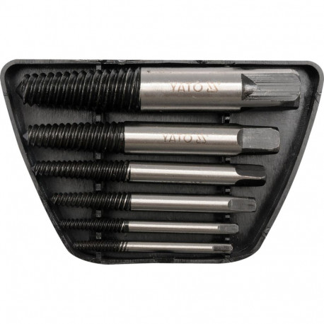 Yato Screw Extractor Set YT-0590, 6 pcs, 3-25 mm, 52-88 mm, GCr15 Steel, for stripped screws