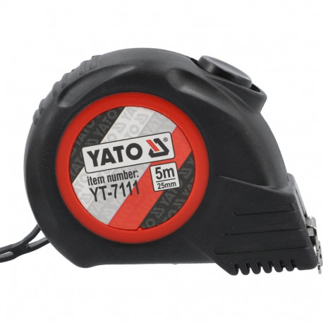 Yato YT-7111 Mõõdulint, 5m, 25mm, terasest, nailonkattega, ABS kumm, magnetiline, II klass