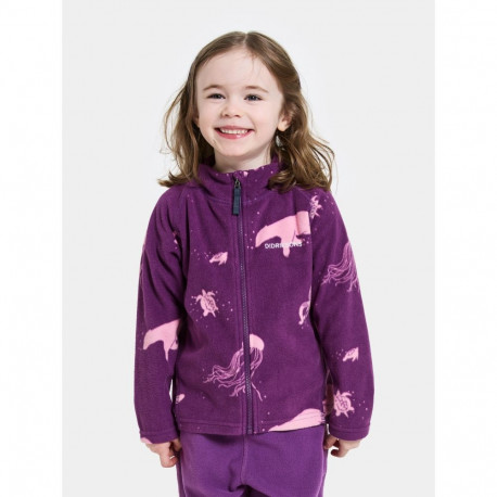 Fliispusa Didriksons Monte Printed Kids' Full-Zip 10 lilla - 100