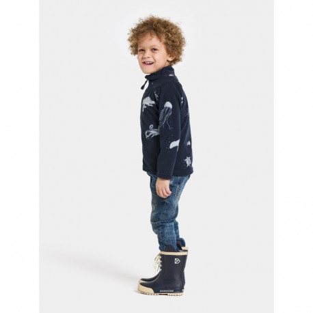 Fliispusa Didriksons Monte Printed Kids' Full-Zip 10 tumesinine - 100