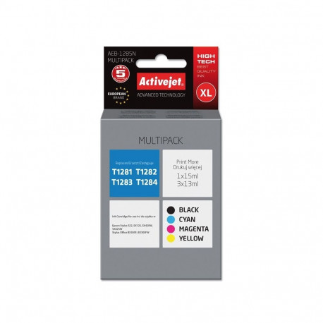 Printer Ink - Activejet Aeb-1285n Ink Black/cyan/magenta/yellow