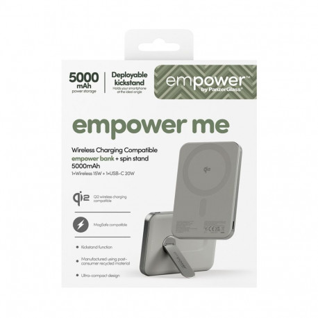 PanzerGlass empower Powerbank koos Spin Stand 5000mAh titaan