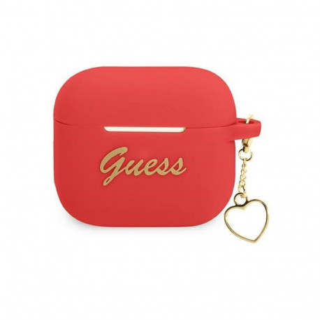 Guess Apple AirPods 3 cover Silicone Charm Heart Collection Red