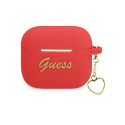 Guess Apple AirPods 3 cover Silicone Charm Heart Collection Red