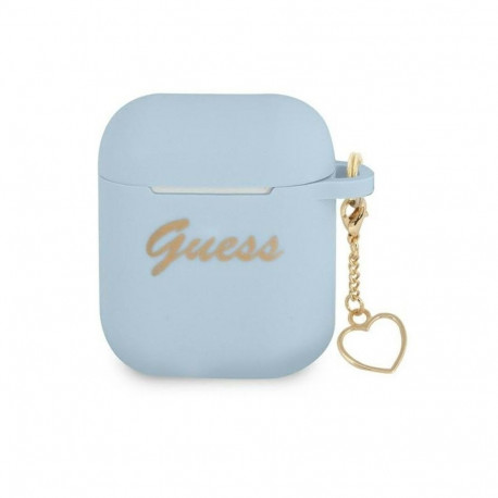 Guess - AirPods 1/2 cover Silicone Charm Heart Collection Blue