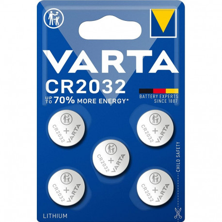 Lithium Coin Knopfzelle CR2032, 3Volt (5 Stück)