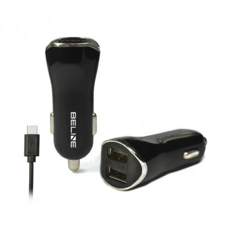 Product Name: Triple Port Car Charger (2x USB-A + 1x USB-C) - 2.1A - Black
