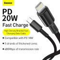 Baseus Type-C - Lightning High Density Braided Fast charging cable, PD 20W, 2m, Black (CATLGD-A01)