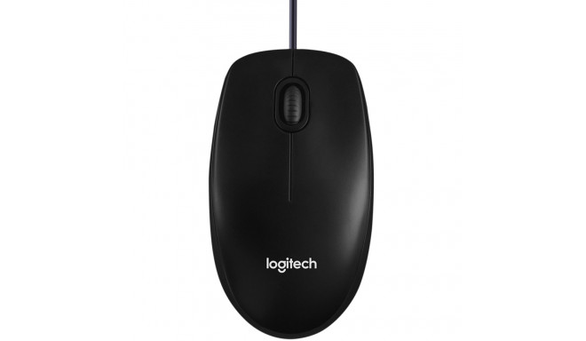 LOGITECH B100 Corded Mouse - BLACK - USB - B2B