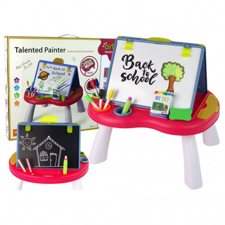 Tablica 2w1 Stolik Kredowa Pisaki Gra Chińczyk Węże